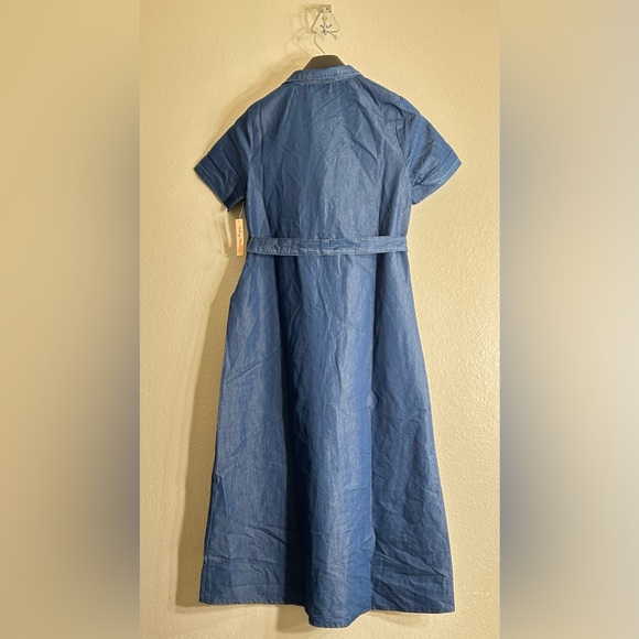 Blue Denim Button-Up Dress - Picture 2 of 6
